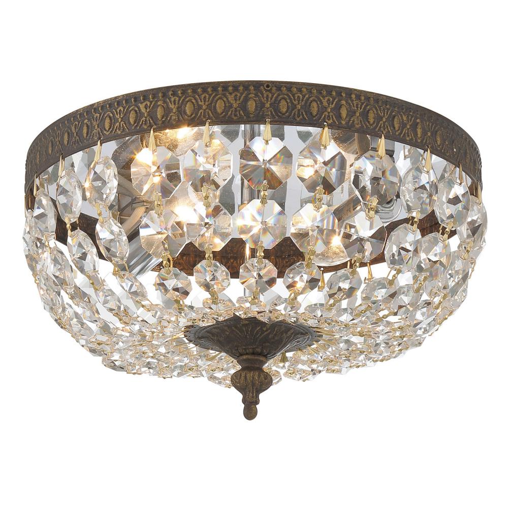 Crystorama 2 Light Spectra Crystal English Bronze Flush Mount