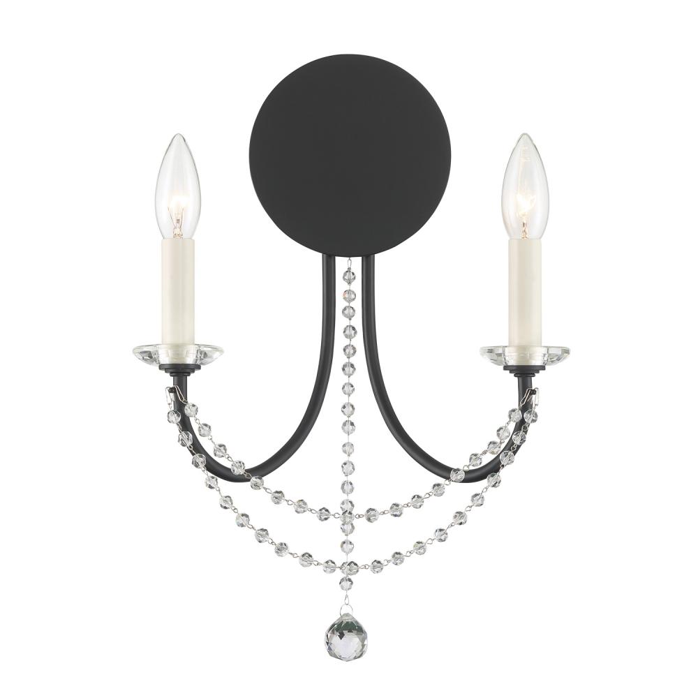 Delilah 2 Light Matte Black Sconce