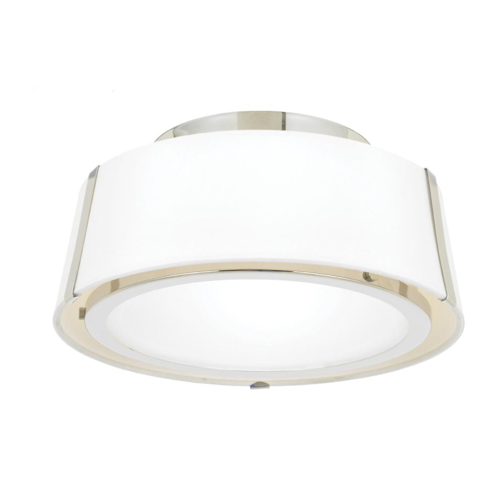 Fulton 2 Light Polished Nickel Semi Flush Mount