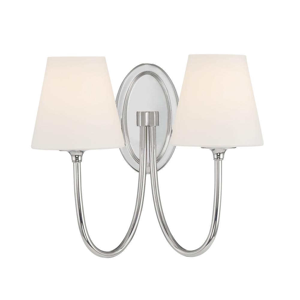 Juno 2 Light Polished Nickel Sconce