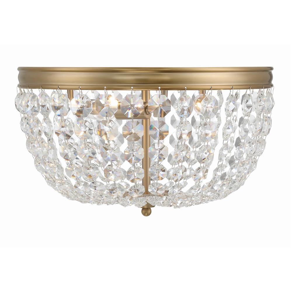 Nola 3 Light Vibrant Gold Flush Mount