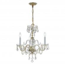 Crystorama 5044-PB-CL-I - Traditional Crystal 3 Light Clear Italian Crystal Polished Brass Mini Chandelier