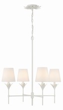 Crystorama 534-MT - Broche 4 Light Matte White Chandelier