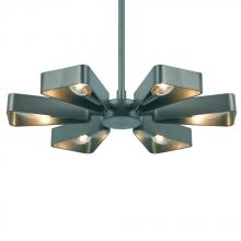 Crystorama 594-GY - Crystorama Luna 6 Light Gray Finish Mini Chandelier