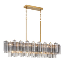 Crystorama ADD-317-AG-SM - Addis 51.75'' Aged Brass Linear Chandelier