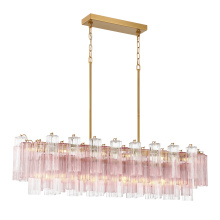 Crystorama ADD-317-AG-SP - Addis 51.75'' Aged Brass Linear Chandelier