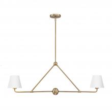 Crystorama XAV-B9302-VG-WH - Xavier 2 Light Vibrant Gold + White Linear Chandelier