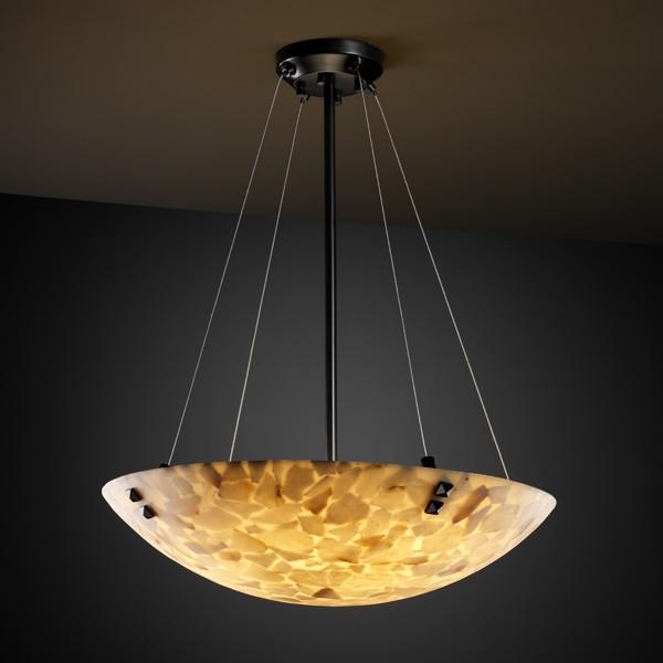 24&#34; Pendant Bowl w/ PAIR SQUARE FINIALS