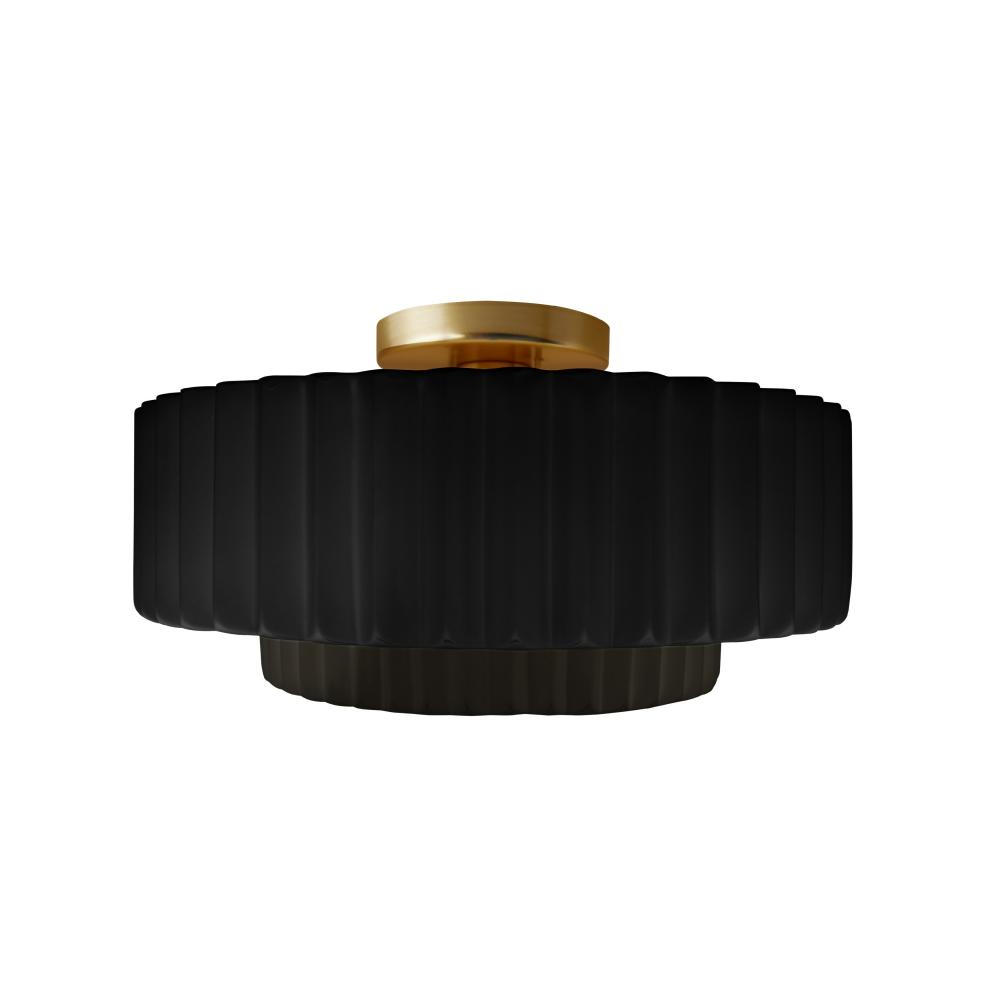 Medium Tier Pleated Semi-Flush