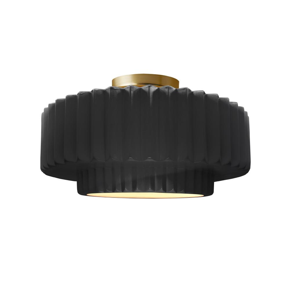 Medium Tier Pleated Semi-Flush