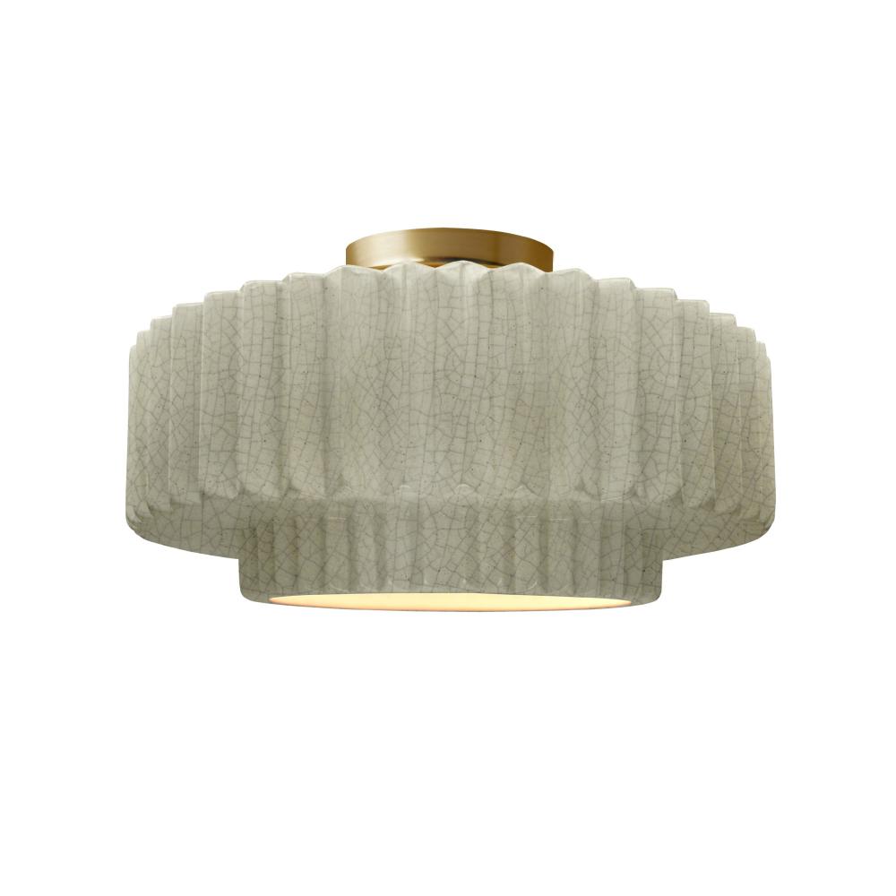 Medium Tier Pleated LED Semi-Flush