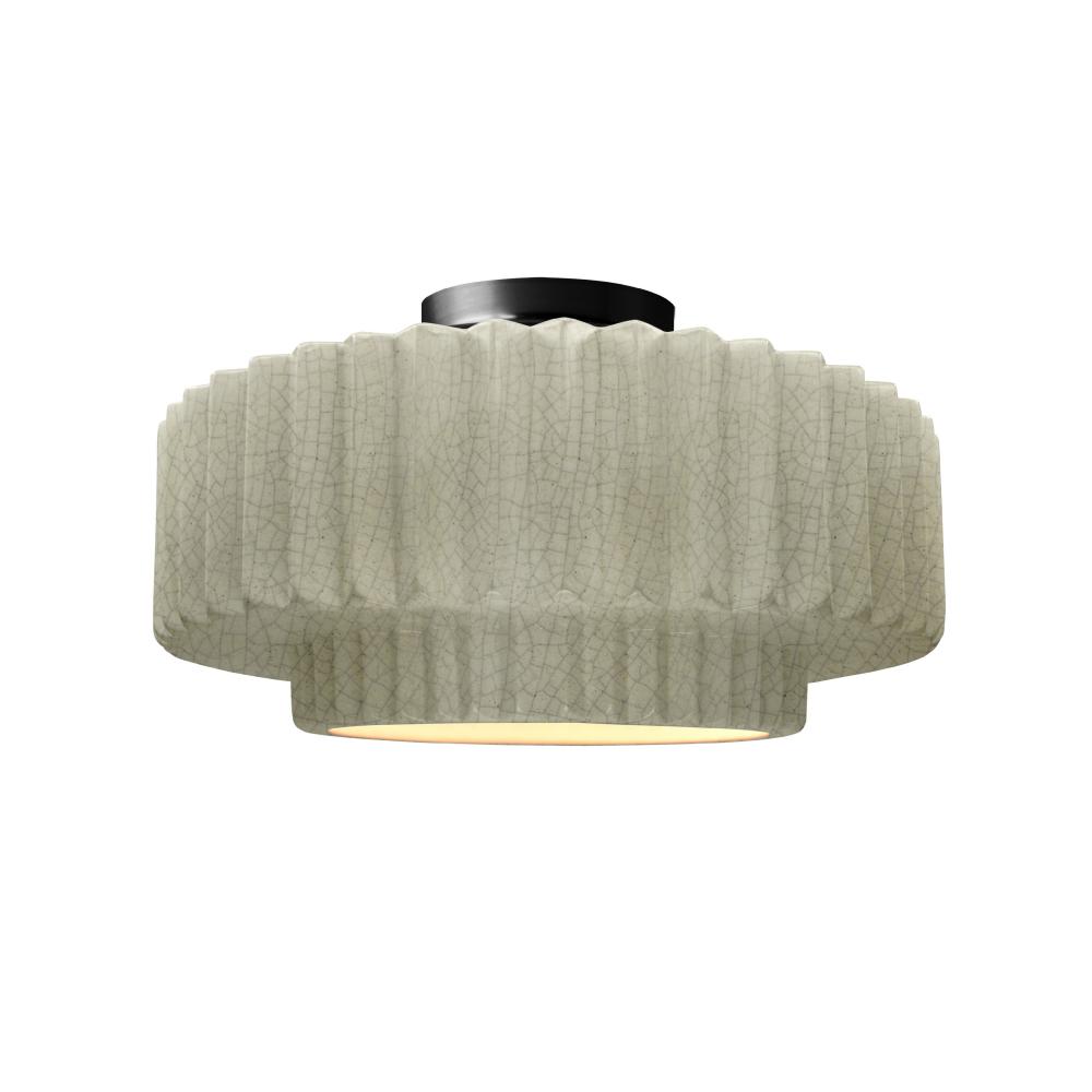 Medium Tier Pleated LED Semi-Flush