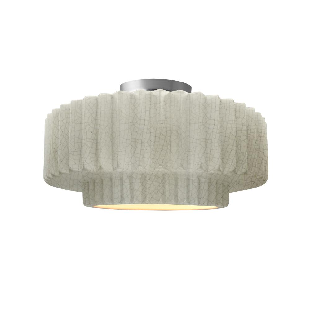 Medium Tier Pleated Semi-Flush