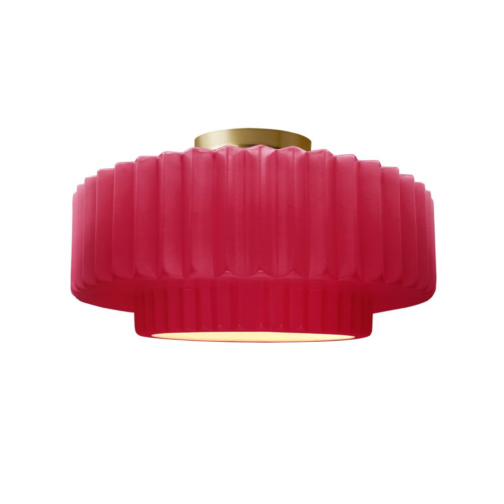 Medium Tier Pleated Semi-Flush