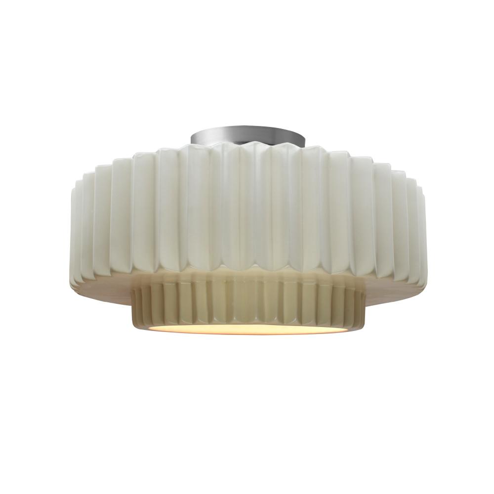 Medium Tier Pleated Semi-Flush