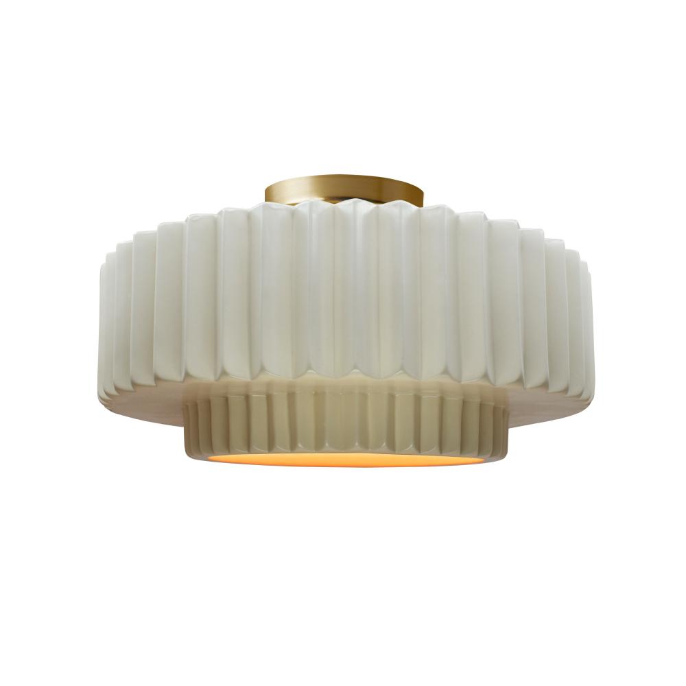 Medium Tier Pleated Semi-Flush