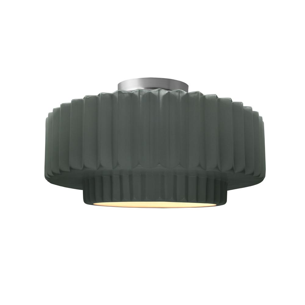 Medium Tier Pleated Semi-Flush