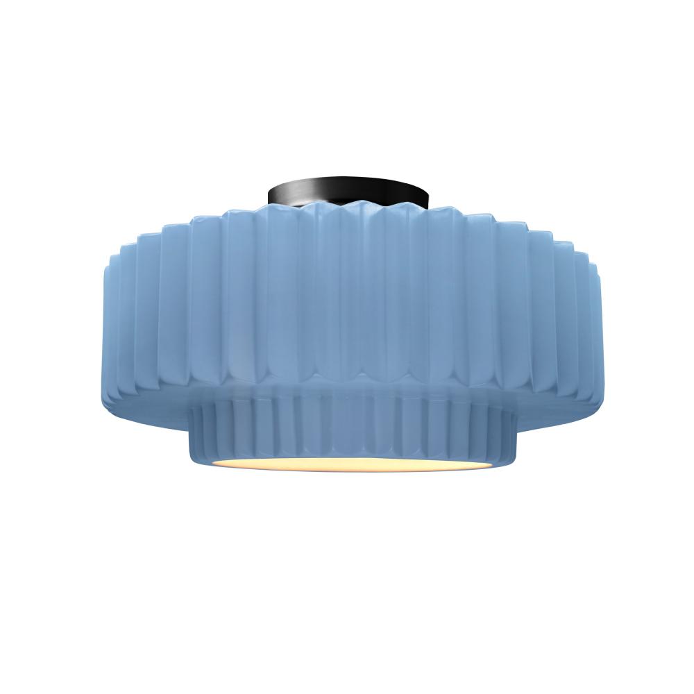 Medium Tier Pleated Semi-Flush