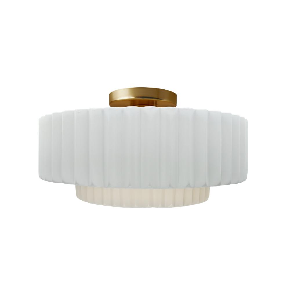 Medium Tier Pleated Semi-Flush