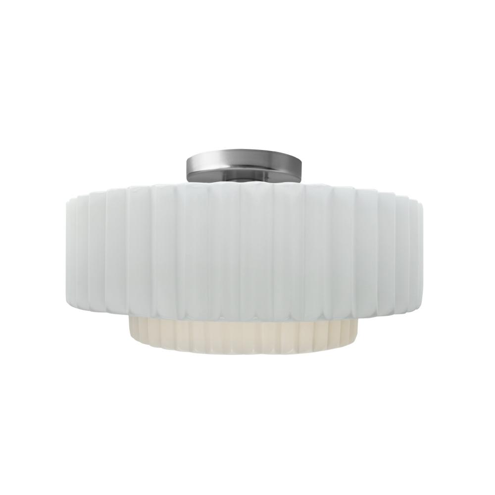 Medium Tier Pleated Semi-Flush