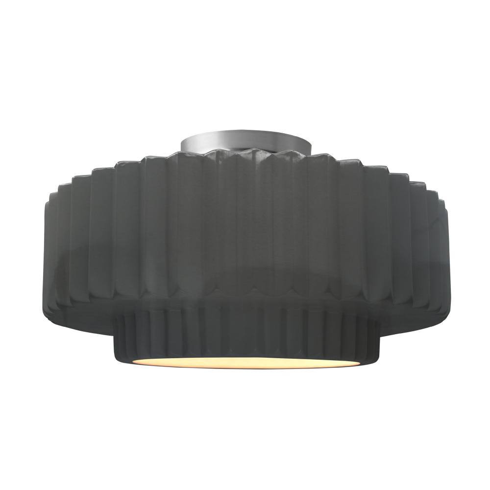 Large Tier Pleated Semi-Flush