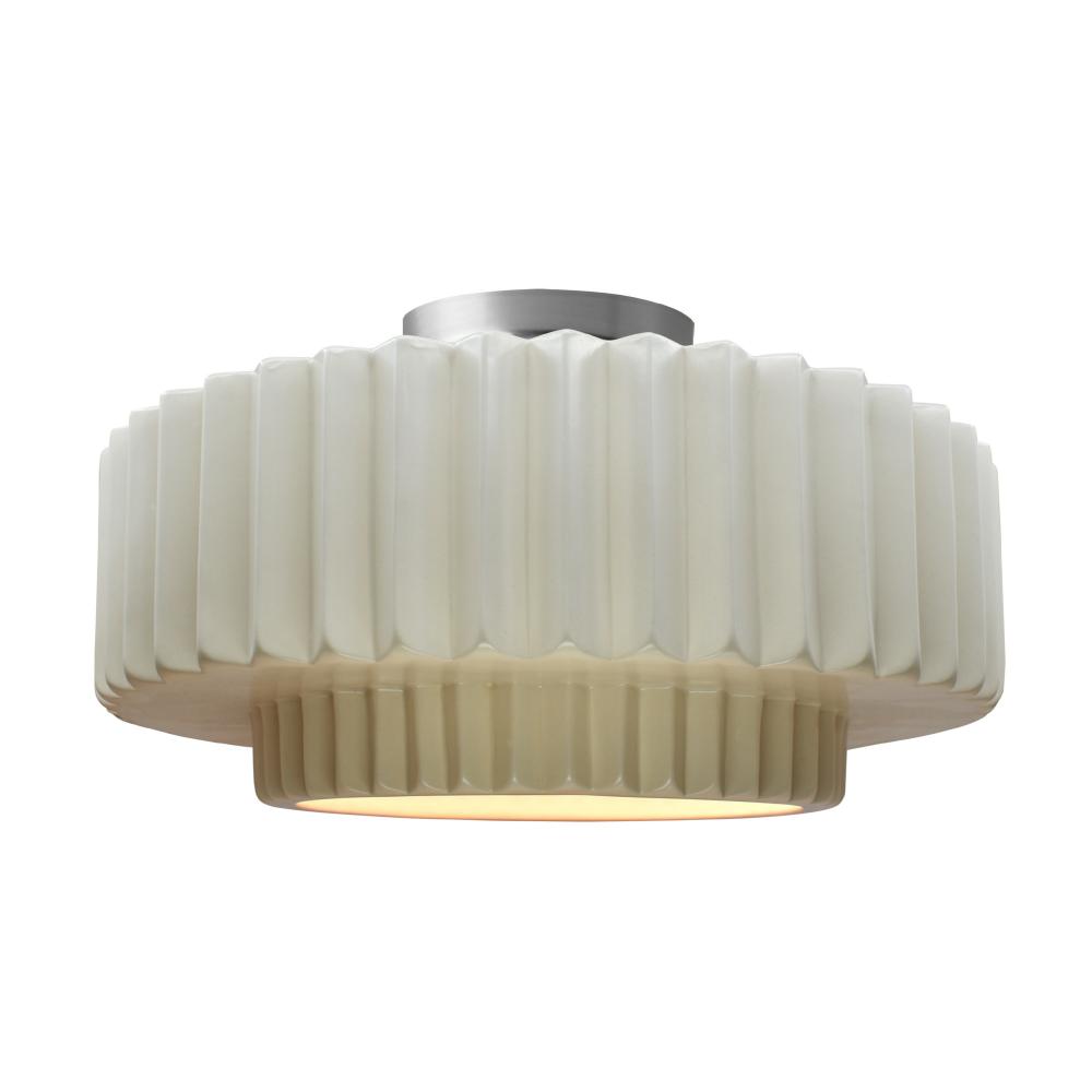 Large Tier Pleated Semi-Flush