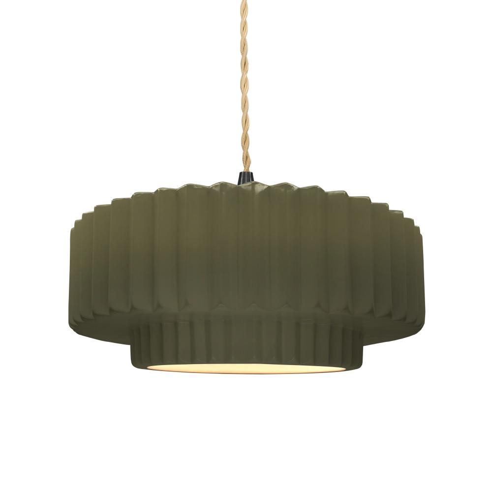 Medium Tier Pleated 1-Light Pendant