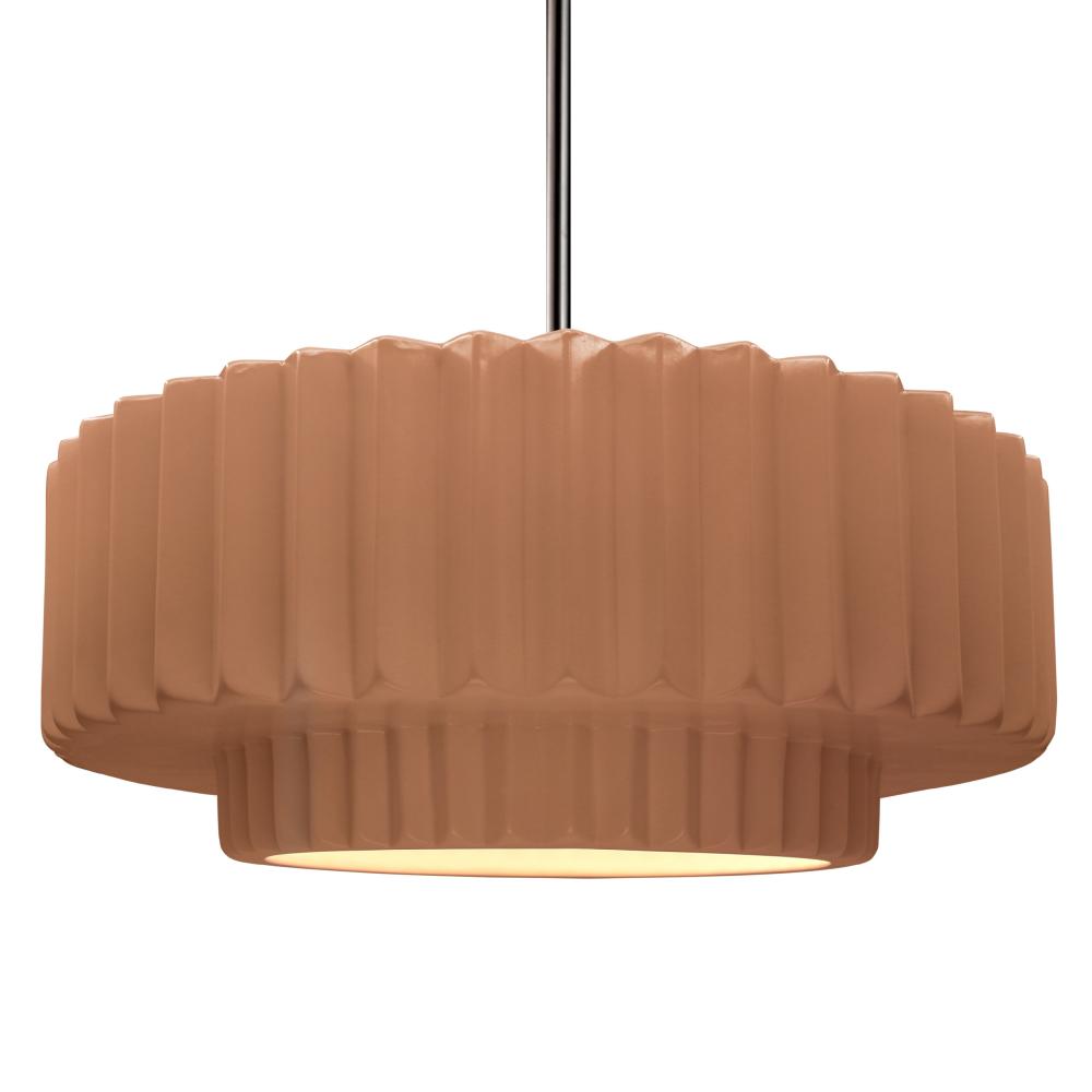 Large Tier Pleated LED Pendant