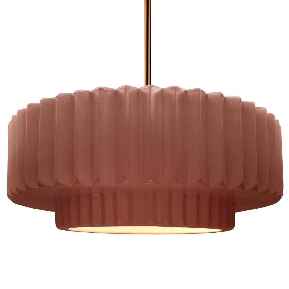 Large Tier Pleated LED Pendant