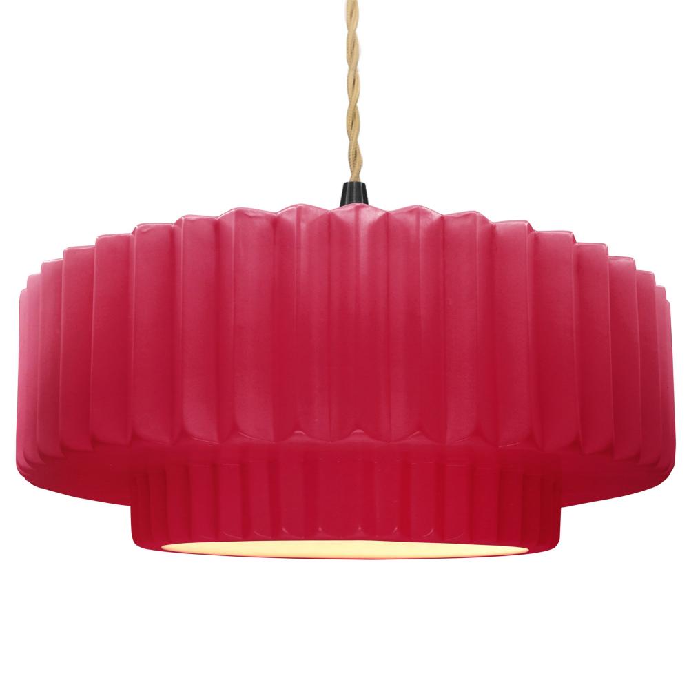 Large Tier Pleated 1-Light Pendant