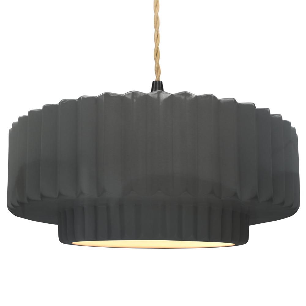 Large Tier Pleated 1-Light Pendant