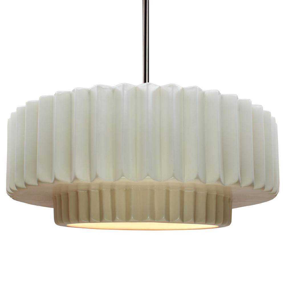 Large Tier Pleated LED Pendant