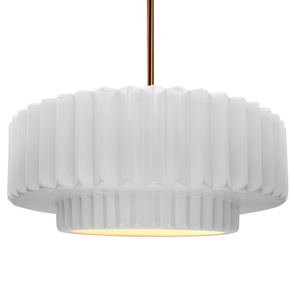 Large Tier Pleated LED Pendant