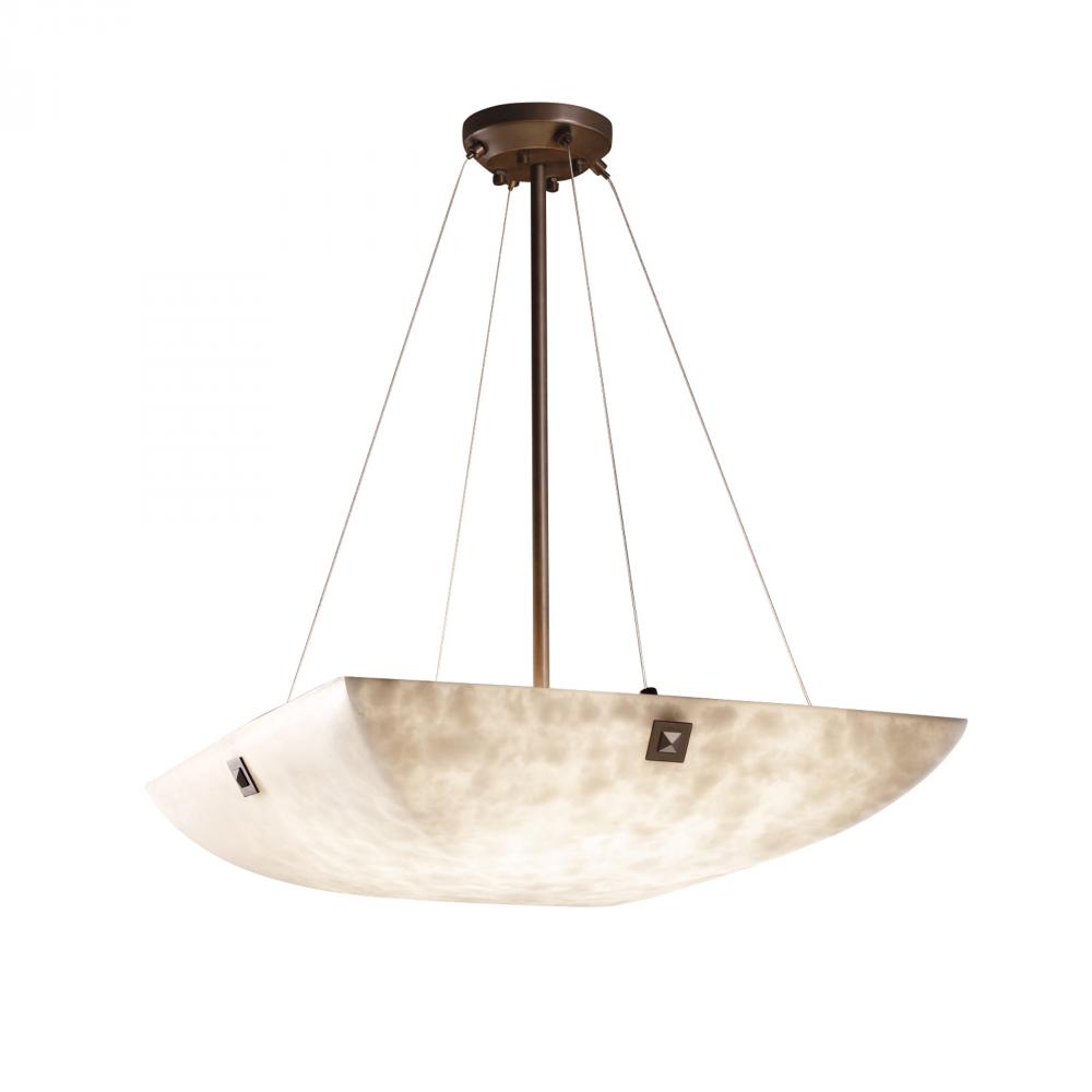 24&#34; LED Pendant Bowl w/ Large Square w/ Point Finials