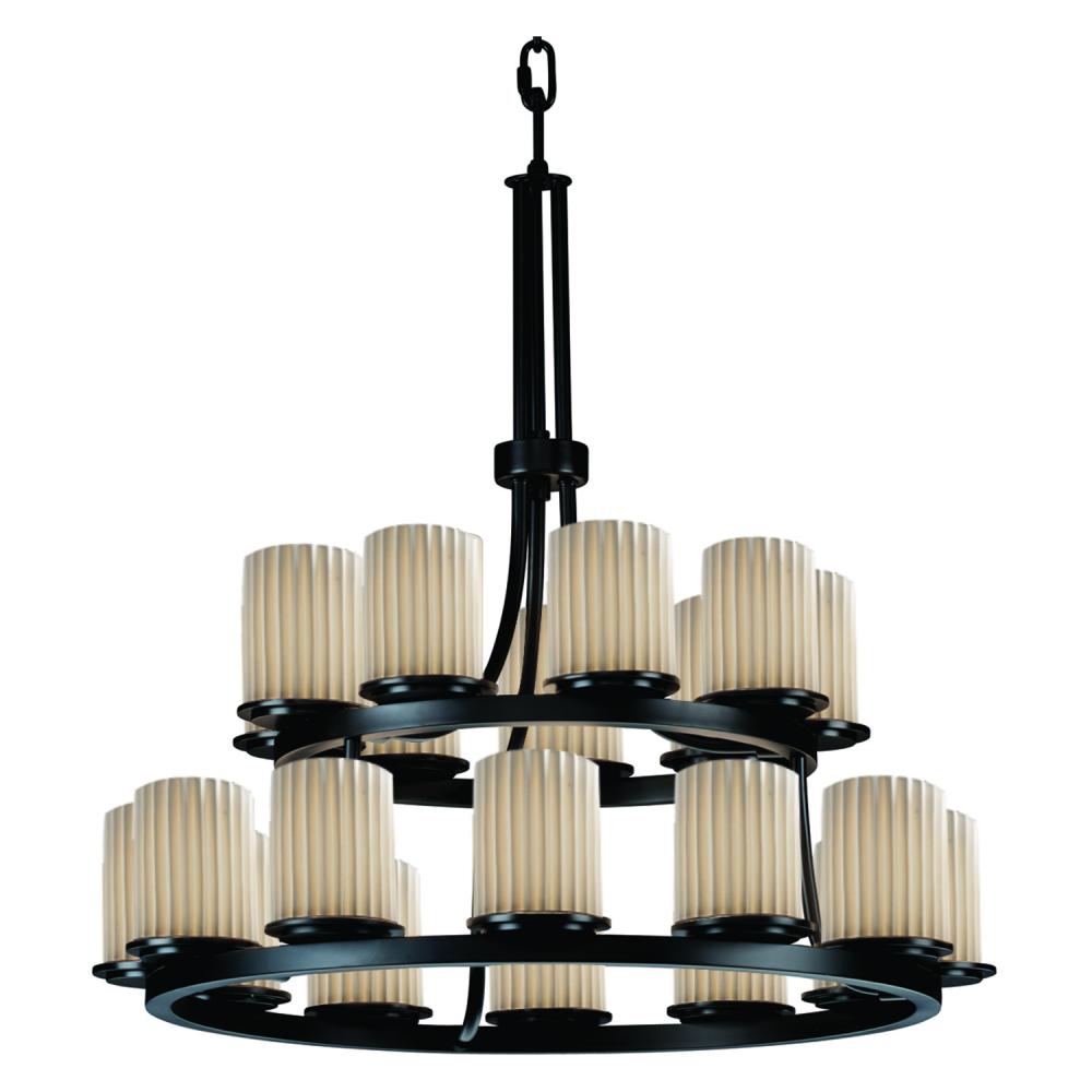 Dakota 21-Light 2-Tier Ring LED Chandelier