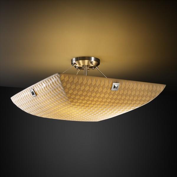 18&#34; Semi-Flush Bowl w/ PAIR CYLINDRICAL FINIALS