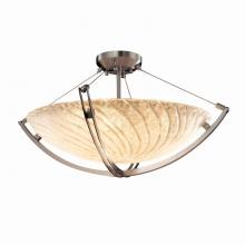 Justice Design Group GLA-9722-35-WHTW-NCKL - 24" Pendant Bowl w/ Crossbar