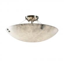 Justice Design Group CLD-9652-35-NCKL-F3 - 24" Semi-Flush Bowl w/ PAIR SQUARE W/ POINTS FINIALS