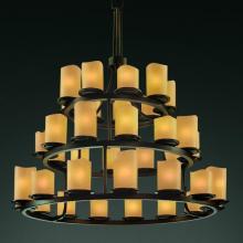 Justice Design Group CNDL-8712-14-AMBR-MBLK - Dakota 36-Light 3-Tier Ring Chandelier