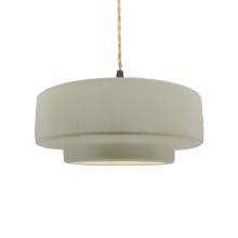 Justice Design Group CER-6543-CKC-MBLK-BEIG-TWST - Medium Tier 1-Light Pendant