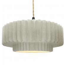 Justice Design Group CER-6555-CRK-MBLK-BEIG-TWST - Large Tier Pleated 1-Light Pendant