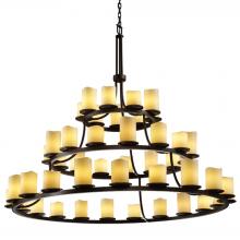 Justice Design Group CNDL-8714-14-CREM-DBRZ-LED45-31500 - Dakota 45-Light 3-Tier Ring LED Chandelier