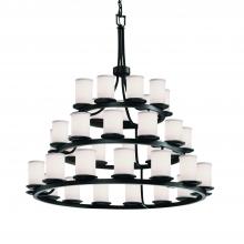 Justice Design Group FAB-8712-10-WHTE-MBLK - Dakota 36-Light 3-Tier Ring Chandelier