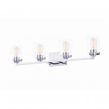 Justice Design Group FSN-8094-CLER-CROM - Cilindro 4-Light Bath Bar