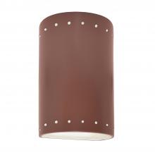 Justice Design Group CER-0995W-CLAY - Small Cylinder w/ Perfs - Open Top & Bottom (Outdoor)