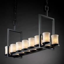 Justice Design Group GLA-8769-16-AMBR-MBLK - Dakota 14-Light Bridge Chandelier (Short)