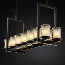 Justice Design Group GLA-8769-16-WHTW-DBRZ - Dakota 14-Light Bridge Chandelier (Short)