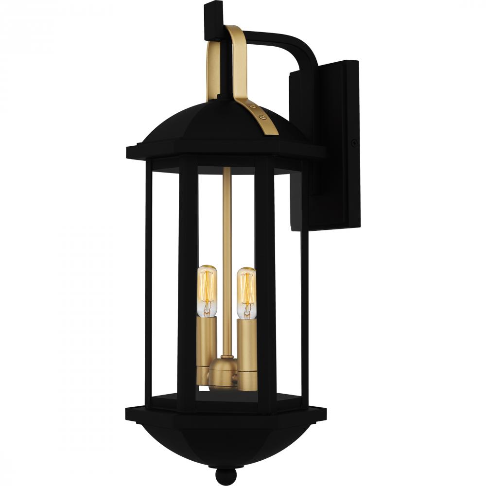 Crestfield 2-Light Matte Black Outdoor Wall Lantern