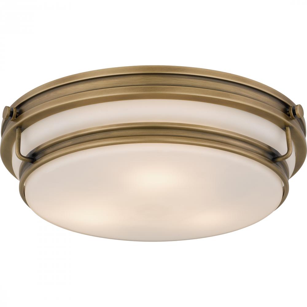 Grafton 3-Light Weathered Brass Flush Mount