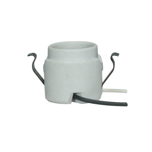 Keyless Porcelain Socket With Rim And Double Snap-In Clip; 28&#34; AWM B/W 150C Leads; CSSNP Screw